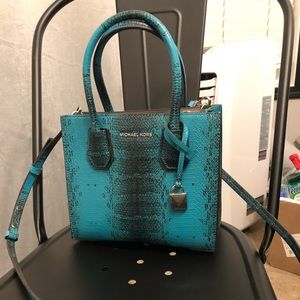 Michael Kors small turquoise snakeskin crossbody!